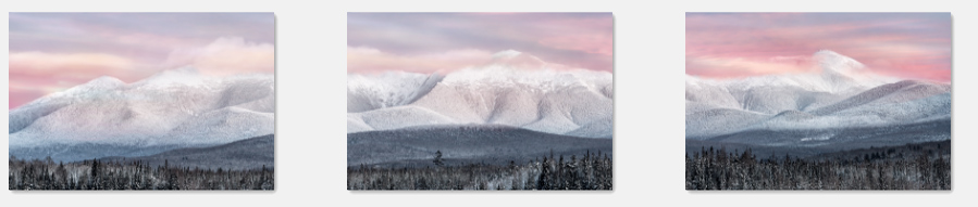 Presidential Range Pastel Sunset from Cherry Pond Multi Panel